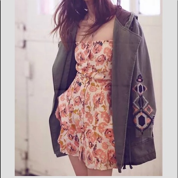 FREE PEOPLE DISTRESSED PARKA COAT unique ADORABLE - Picture 6 of 6